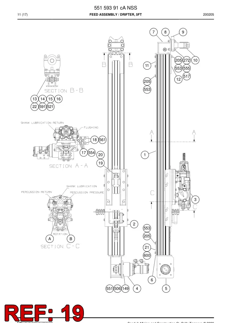 55160887 551 608 87 Chain - Sandvik Technical Drawing