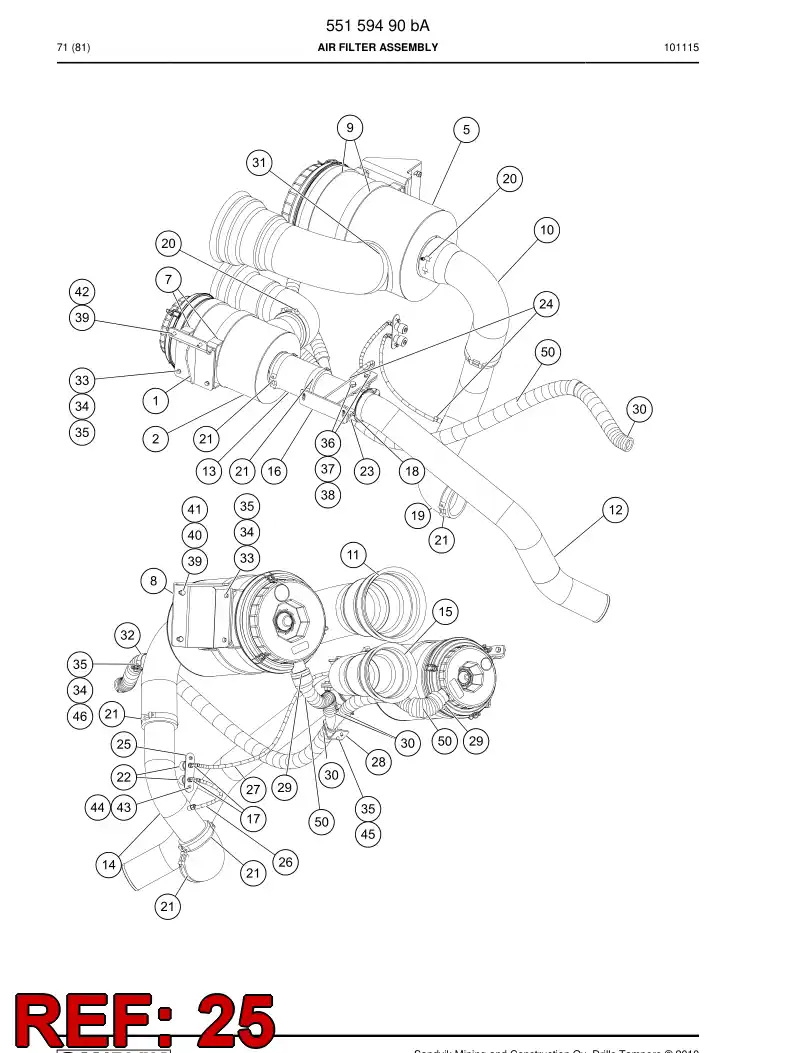 55160933a 551 609 33a Plate, Mounting - Sandvik Technical Drawing
