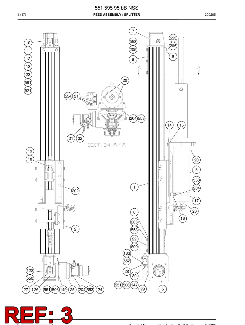 55160950a 551 609 50a Splitter - Sandvik Technical Drawing