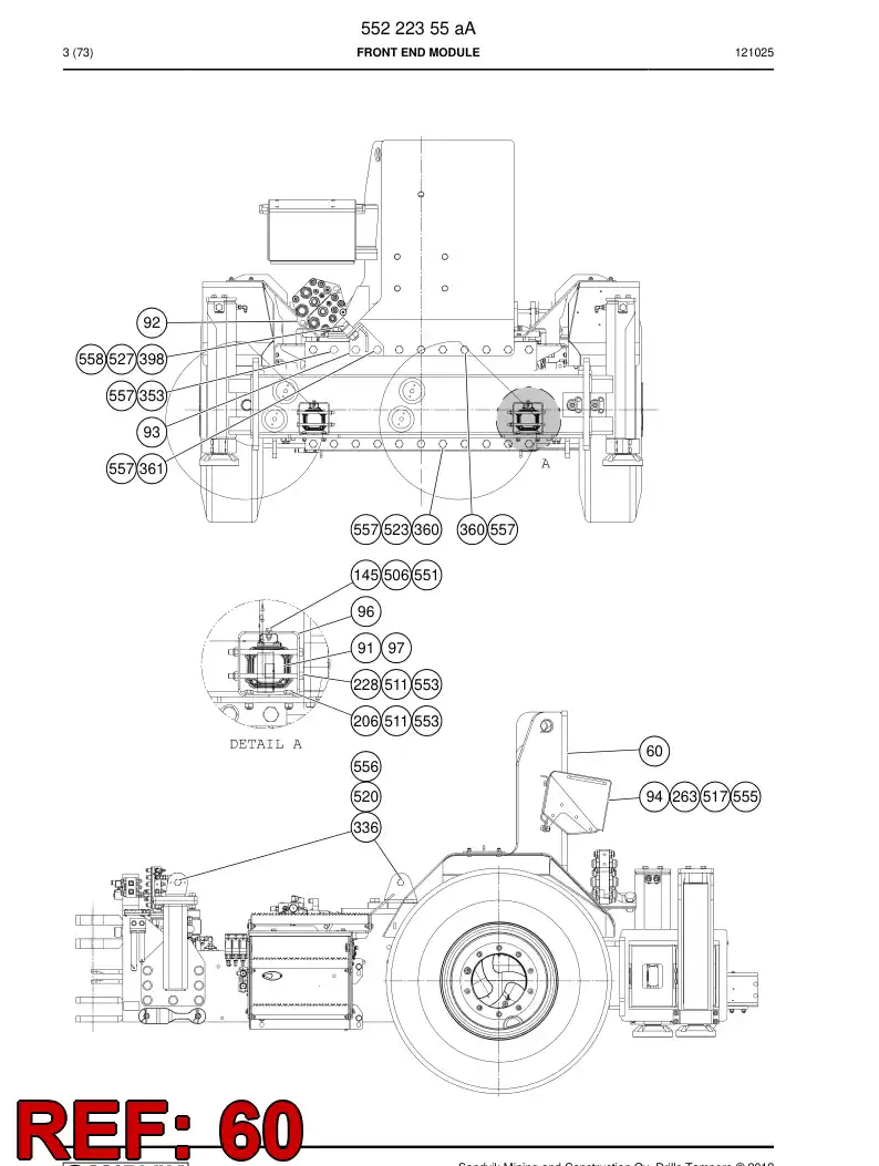 55160969b 551 609 69b Boom support - Sandvik Technical Drawing