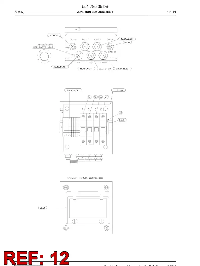 55161120b 551 611 20b Frame connector - Sandvik Technical Drawing