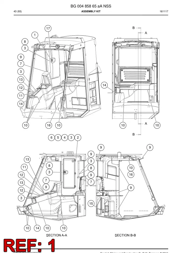 55161123a 551 611 23a Lock - Sandvik Technical Drawing