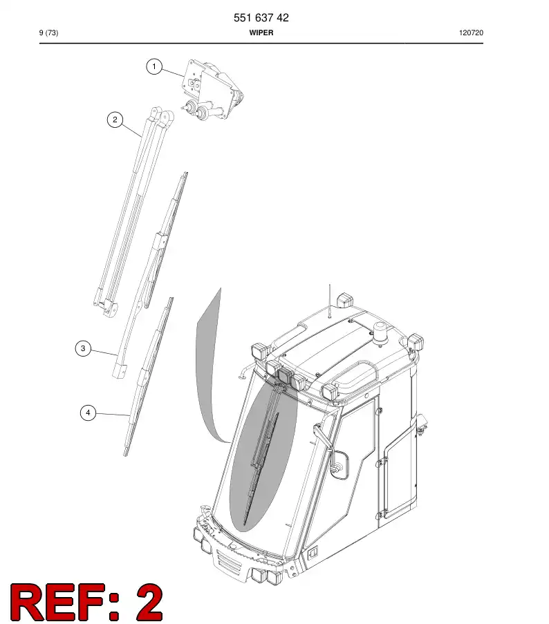 55161124a 551 611 24a Arm, Wiper - Sandvik Technical Drawing