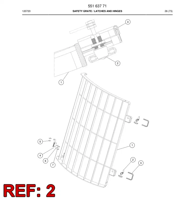 55161126a 551 611 26a Latch - Sandvik Technical Drawing