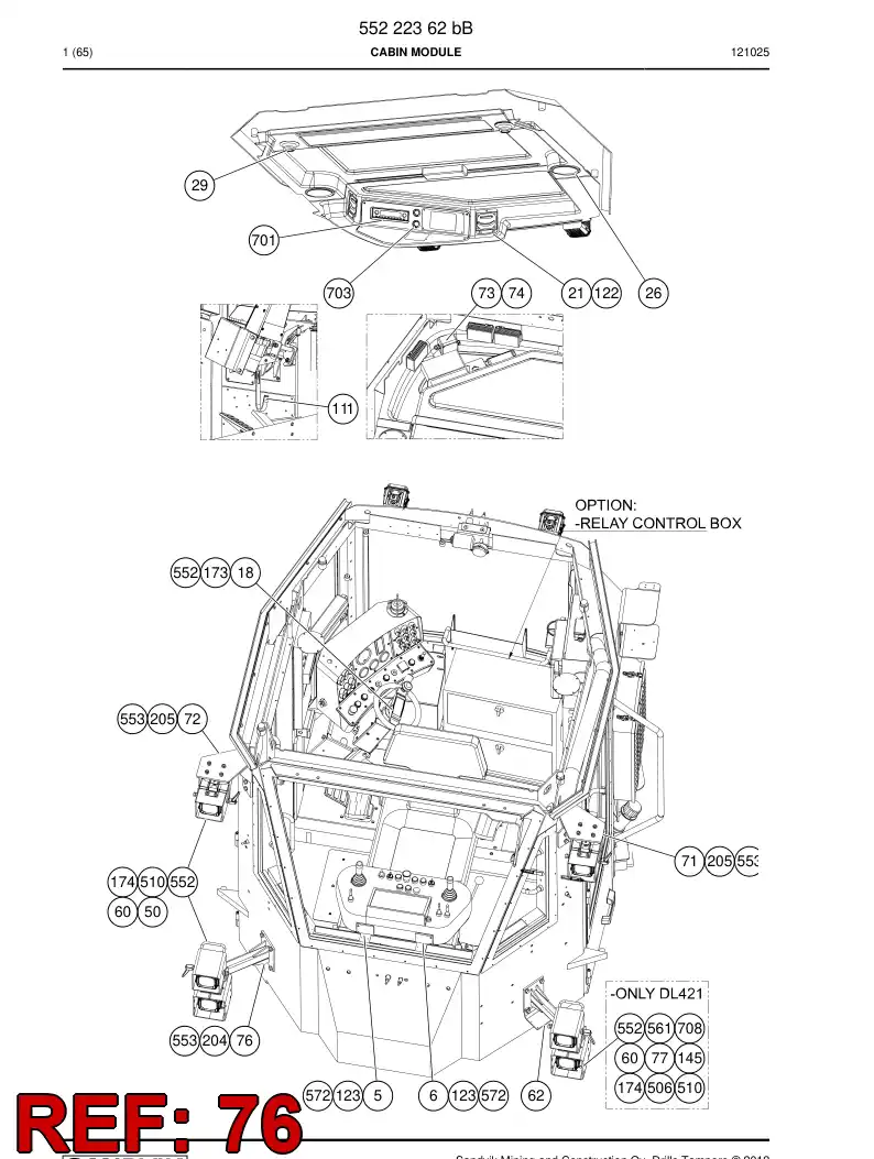 55161206 551 612 06 Light bracket - Sandvik Technical Drawing