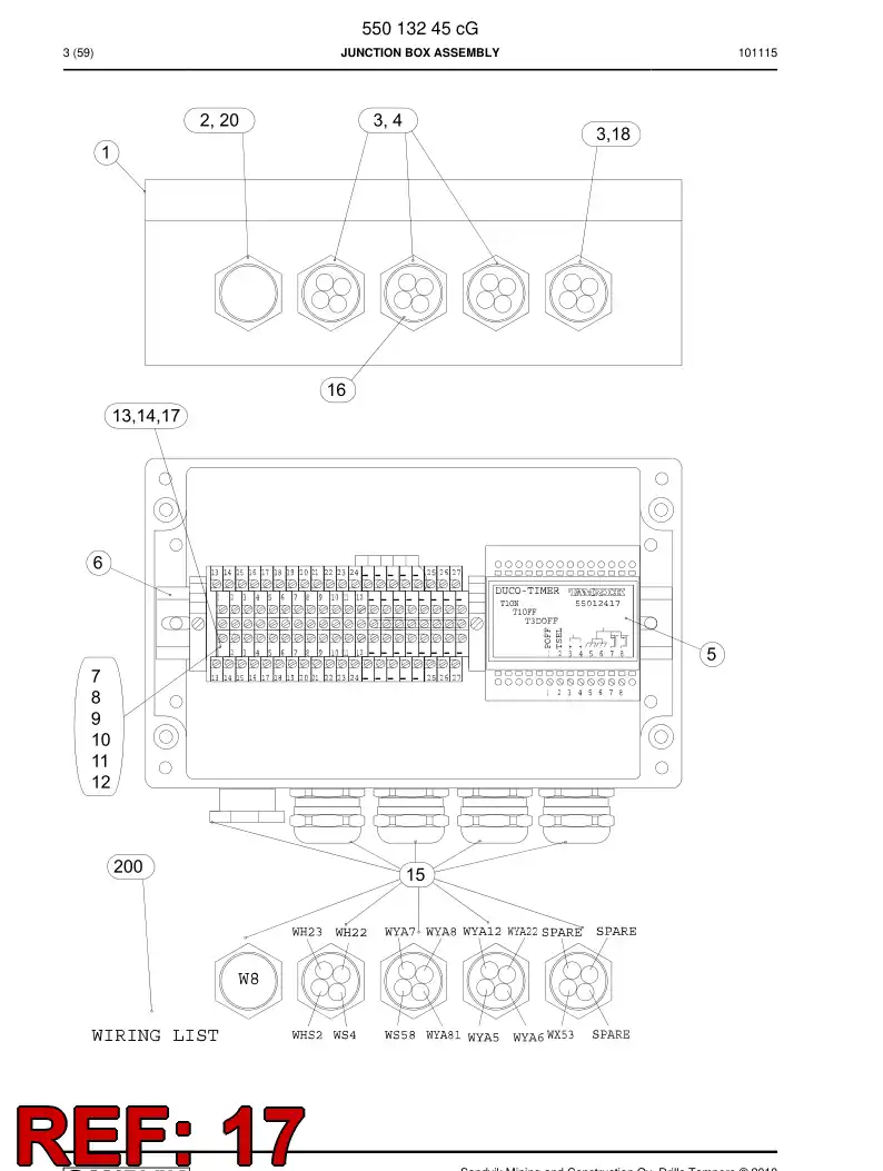 55161278a 551 612 78a Terminal strip accessory - Sandvik Technical Drawing