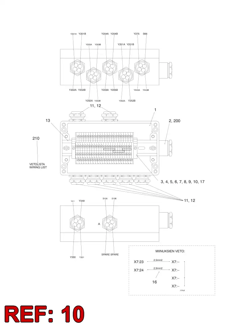 551 612 97 STRIP DE TERMINALS - drawing