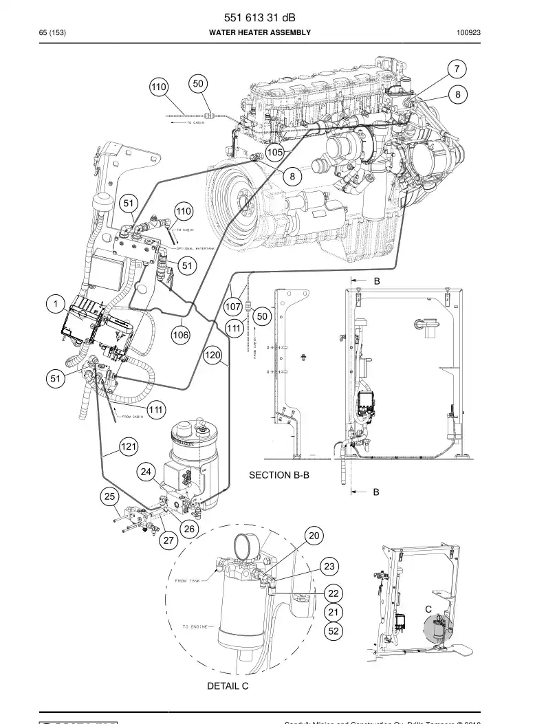 55161331d 551 613 31d WATER HEATER ASSEMBLY - Sandvik Technical Drawing