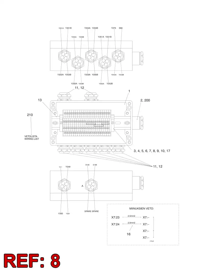 55161341 551 613 41 TERMINAL MARKING STRIP - Sandvik Technical Drawing