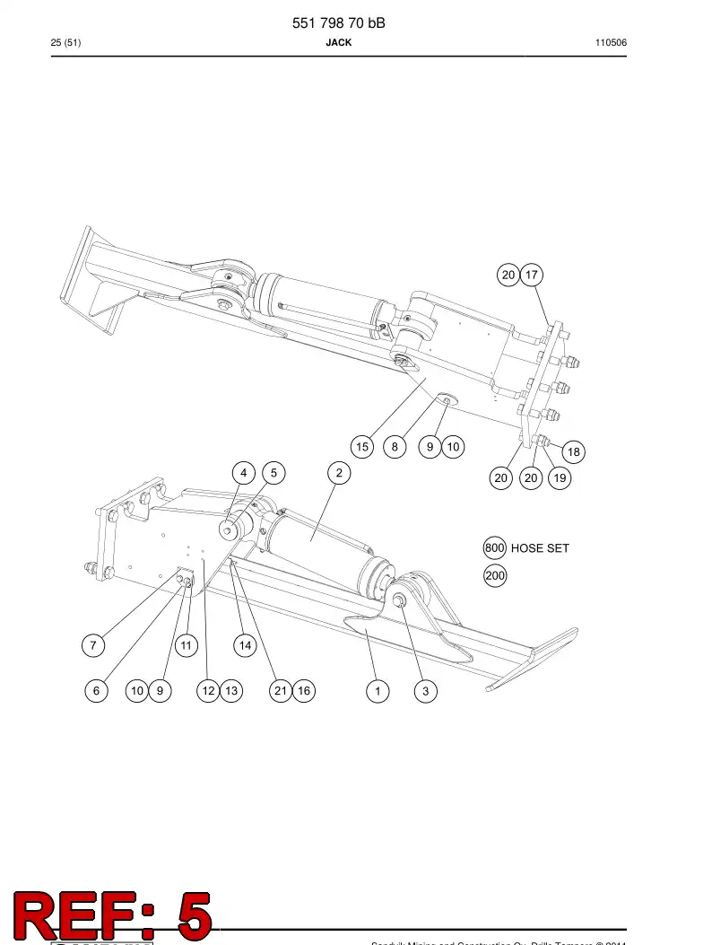 55161369 551 613 69 Bushing, Bearing - Sandvik Technical Drawing