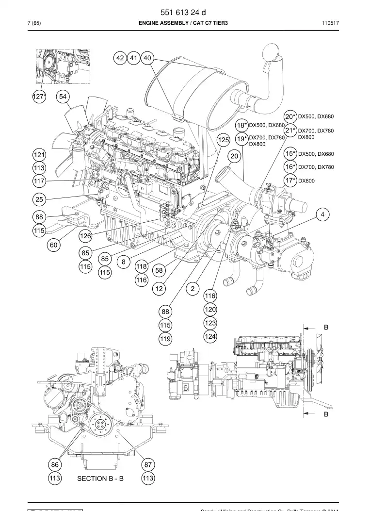 55161413b 551 614 13b COMPRESSOR ASSEMBLY - Sandvik Technical Drawing
