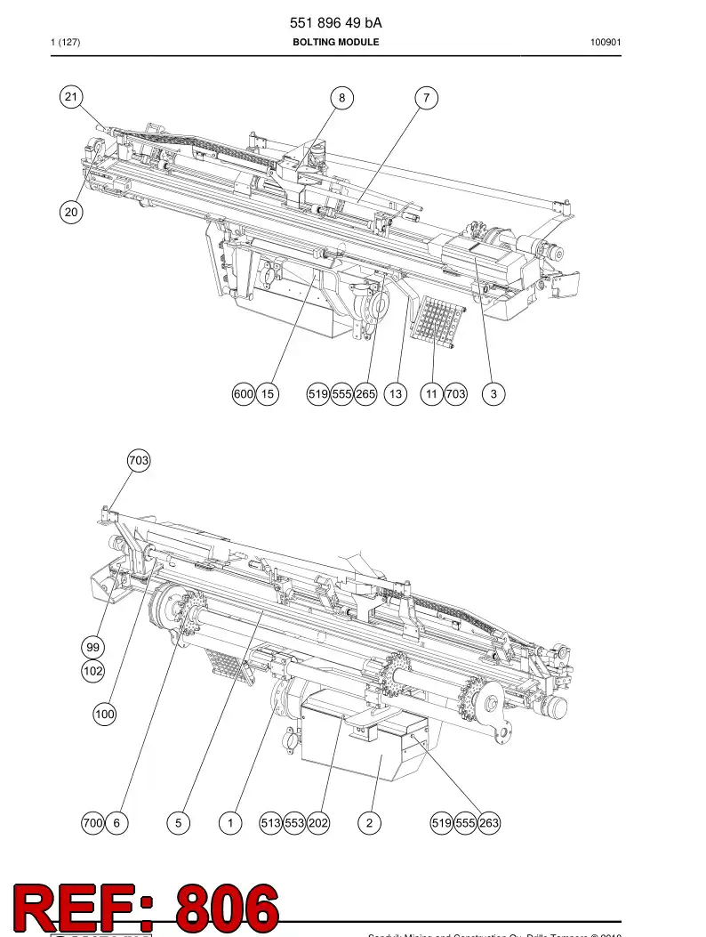 55161439 551 614 39 HOSING - Sandvik Technical Drawing