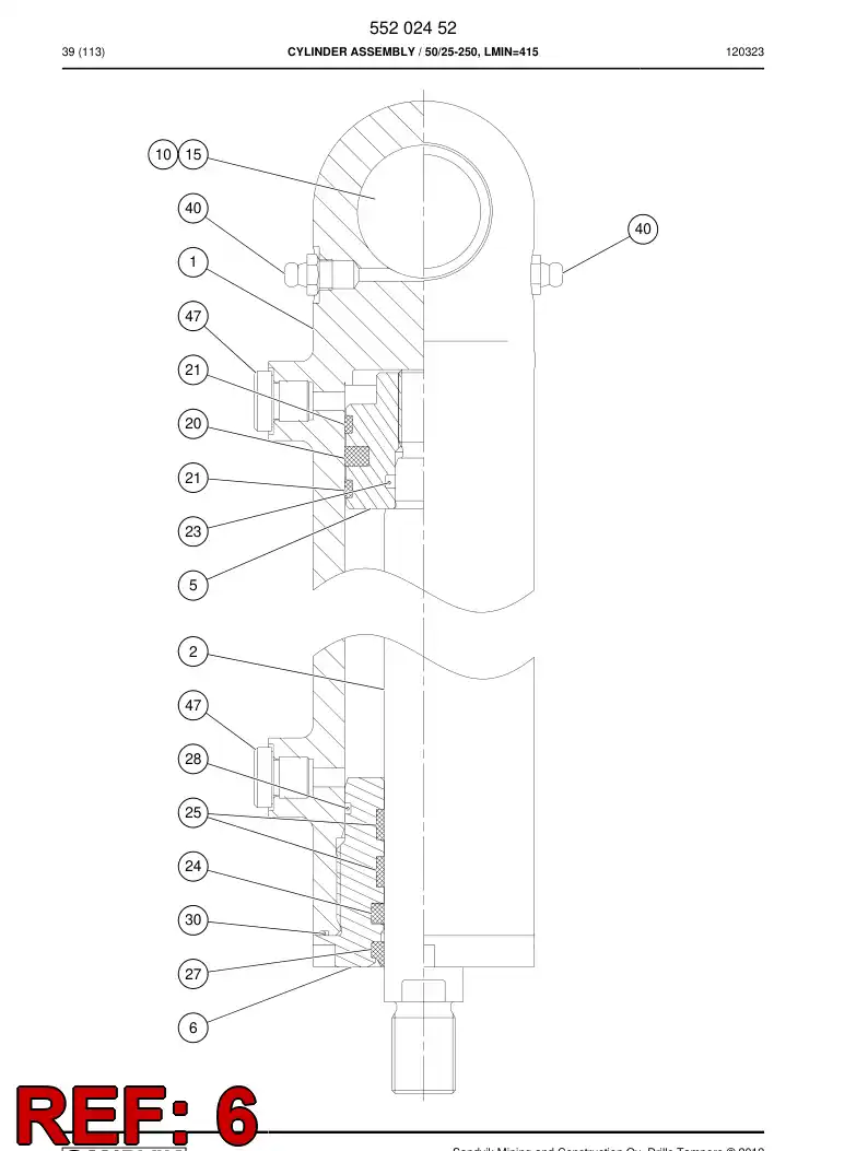 55161495a 551 614 95a Front cover - Sandvik Technical Drawing