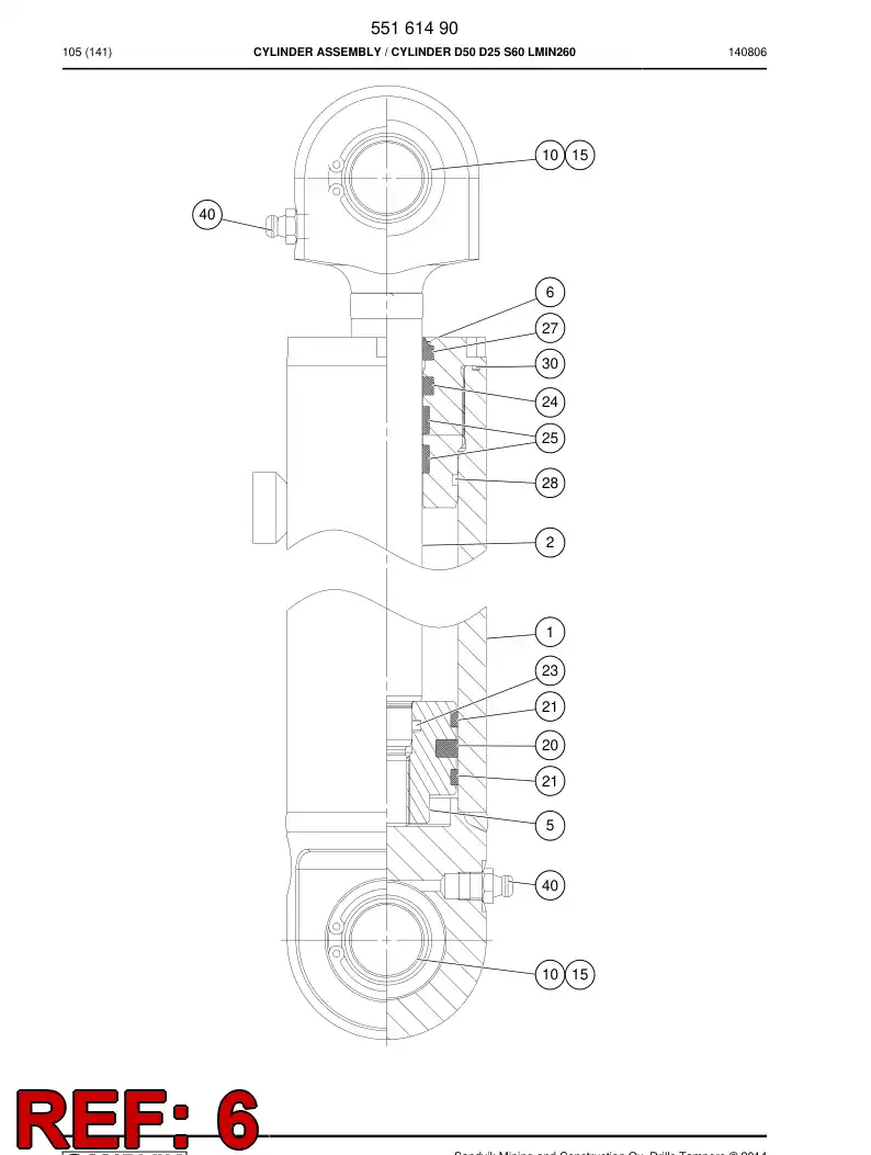 55161495b 551 614 95b Cover, Front - Sandvik Technical Drawing