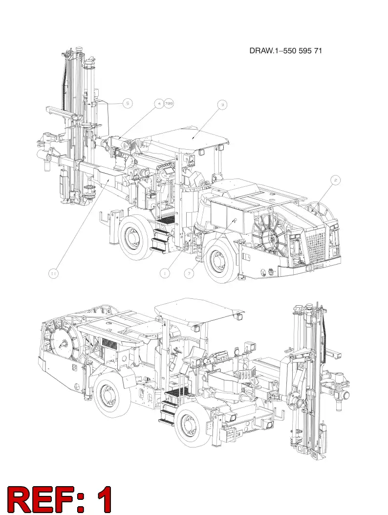 55161581 551 615 81 CARRIER FRAME PARTS - Sandvik Technical Drawing