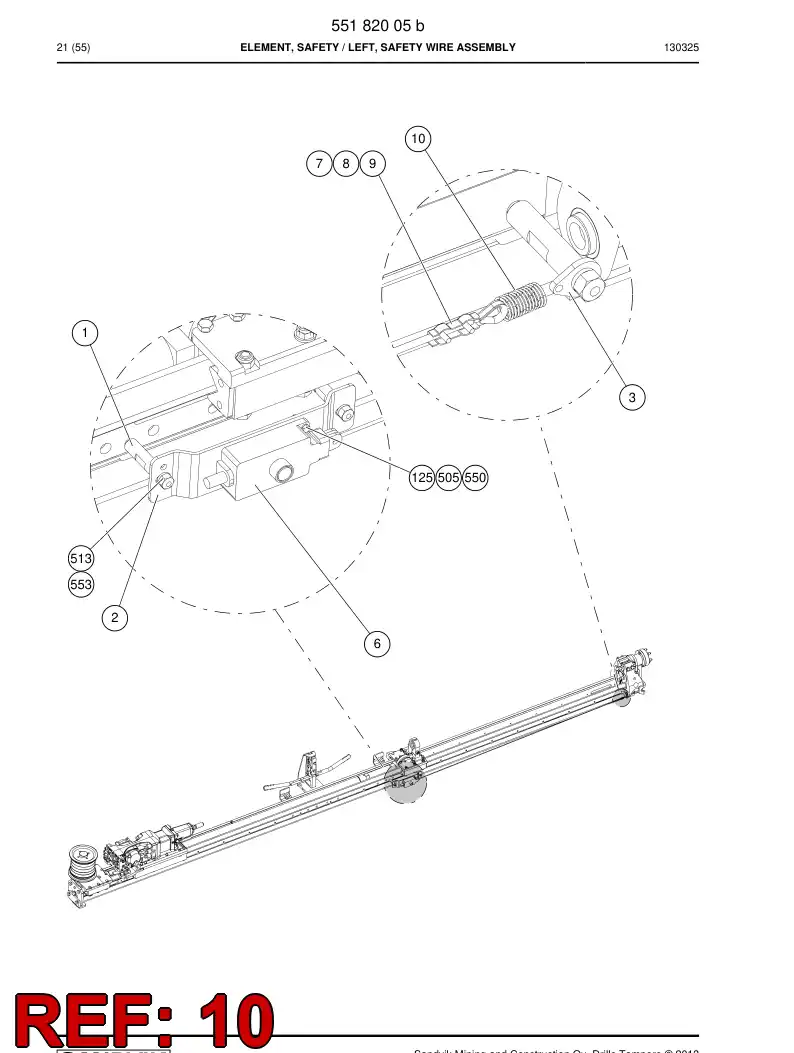 55161584 551 615 84 Draw-spring - Sandvik Technical Drawing