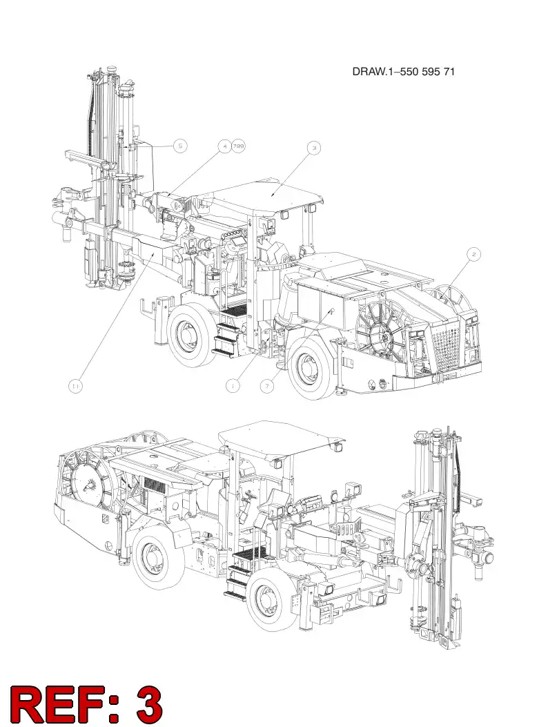 55161585 551 615 85 FRONT END MODULE - Sandvik Technical Drawing