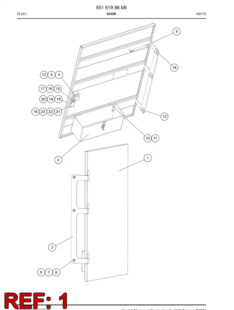 55161610a 551 616 10a Door - Sandvik Technical Drawing