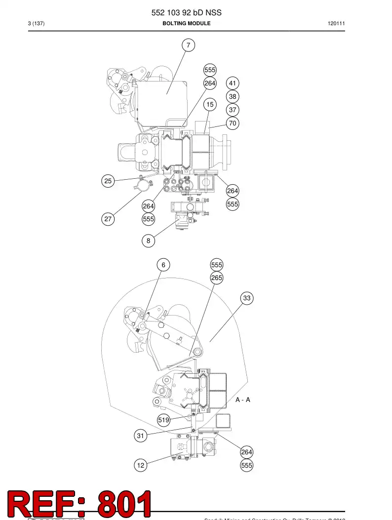 55161668a 551 616 68a Hosing - Sandvik Technical Drawing