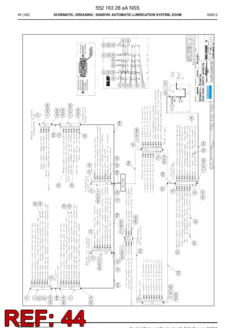 55161675 551 616 75 Adapter, Elbow - Sandvik Technical Drawing