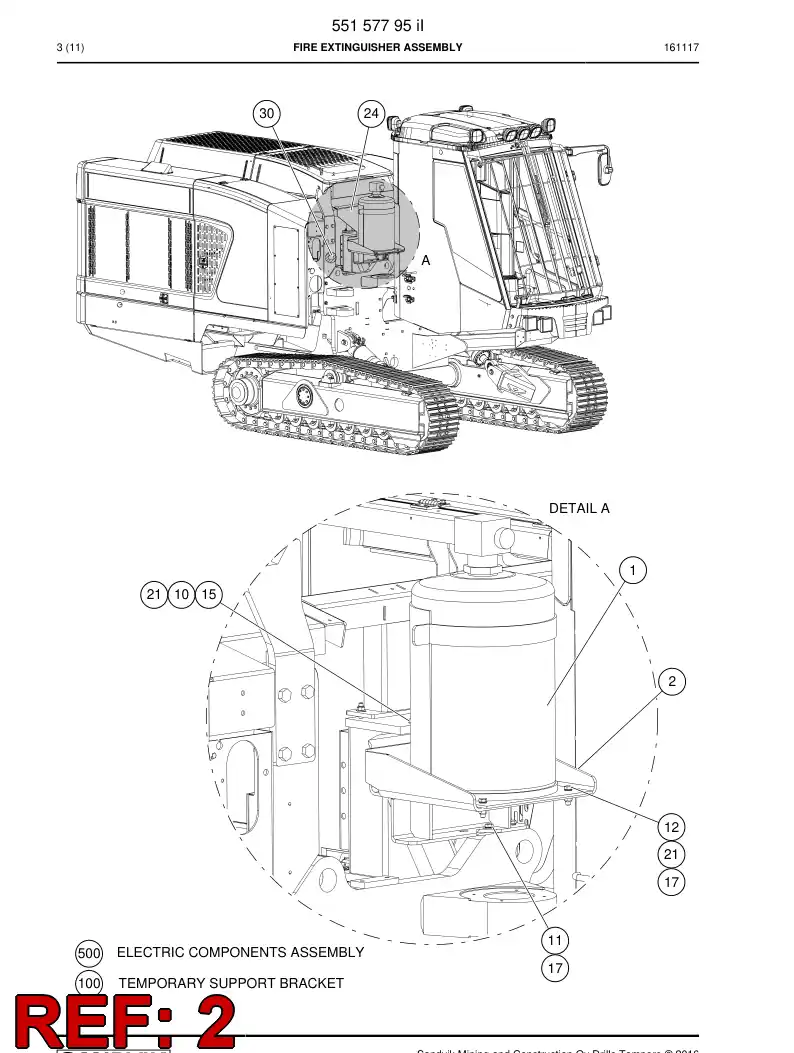55161730a 551 617 30a Bracket - Sandvik Technical Drawing
