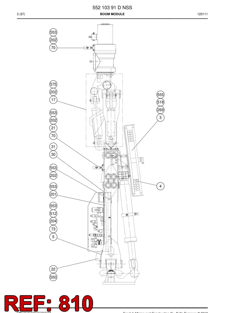 55161768a 551 617 68a HOSING - Sandvik Technical Drawing