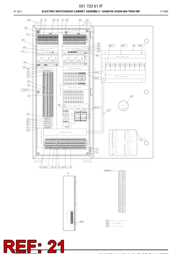 55161895 551 618 95 Terminal strip - Sandvik Technical Drawing