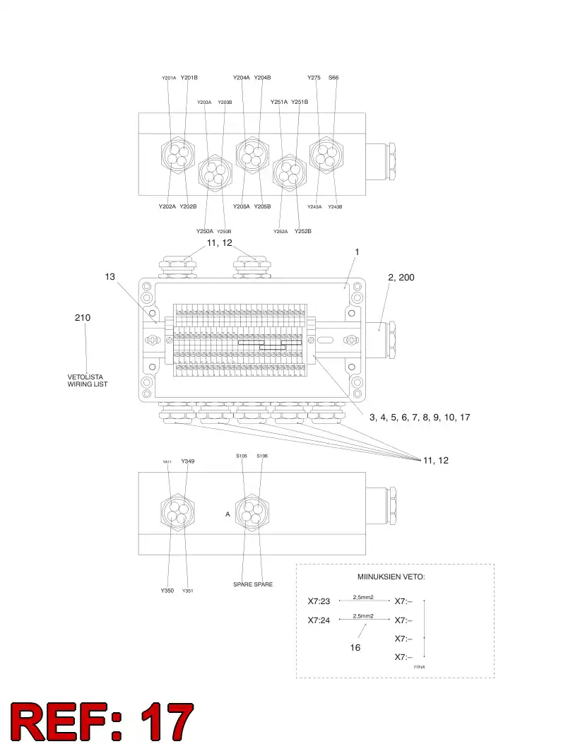 55161896 551 618 96 TERMINAL MARKING STRIP - Sandvik Technical Drawing