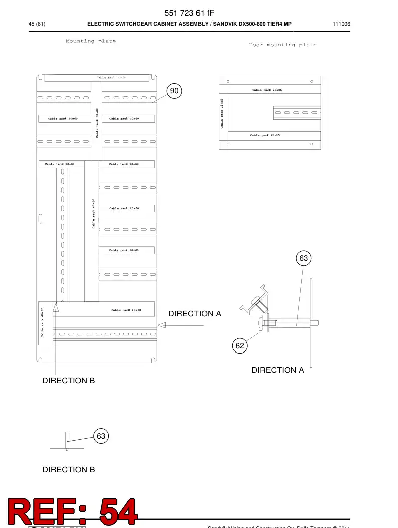 55161897 551 618 97 Terminal marking strip - Sandvik Technical Drawing