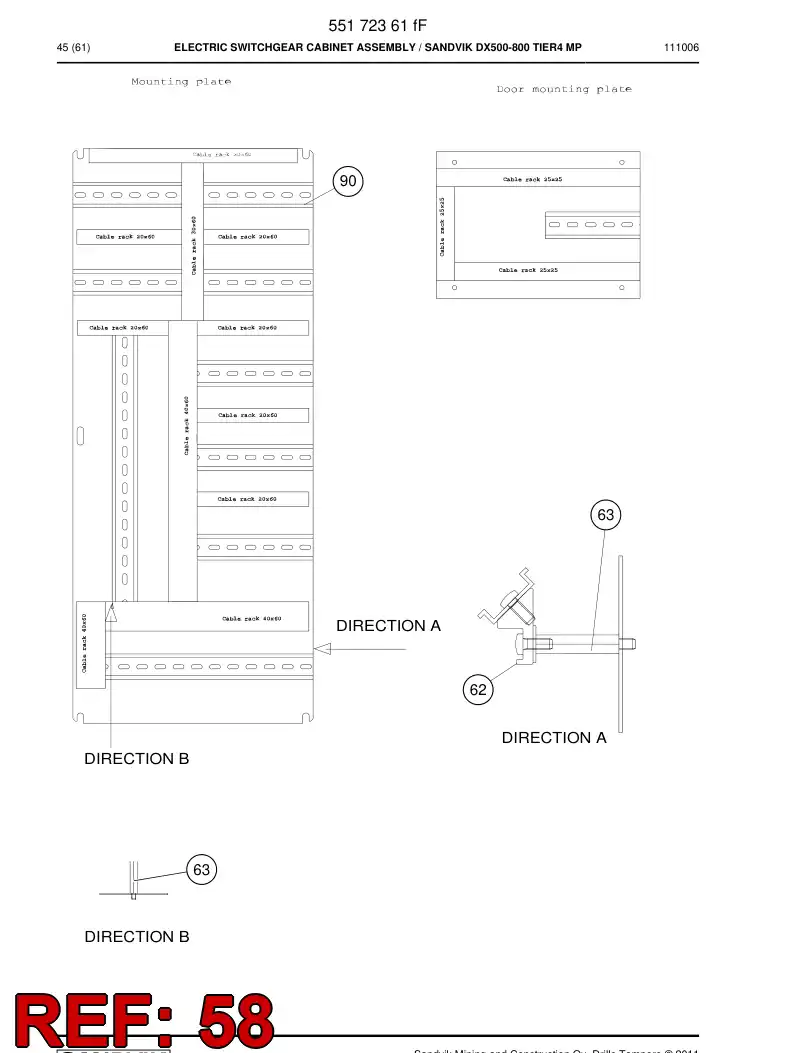 55161901 551 619 01 Terminal marking strip - Sandvik Technical Drawing