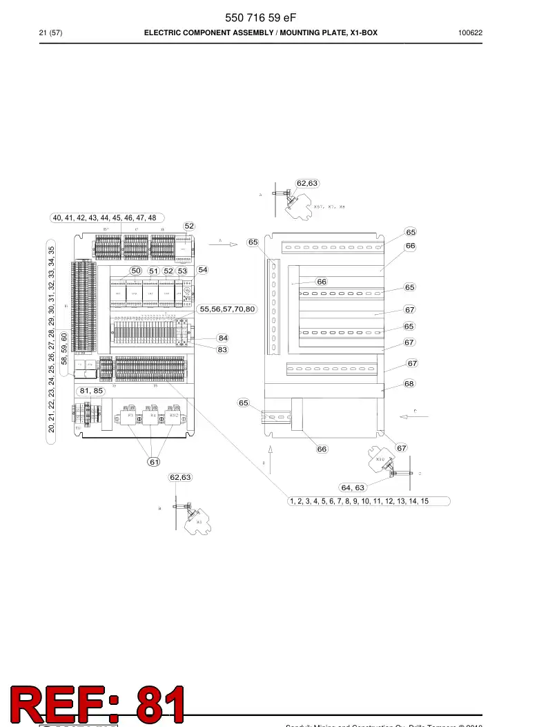 55161977 551 619 77 Terminal strip - Sandvik Technical Drawing