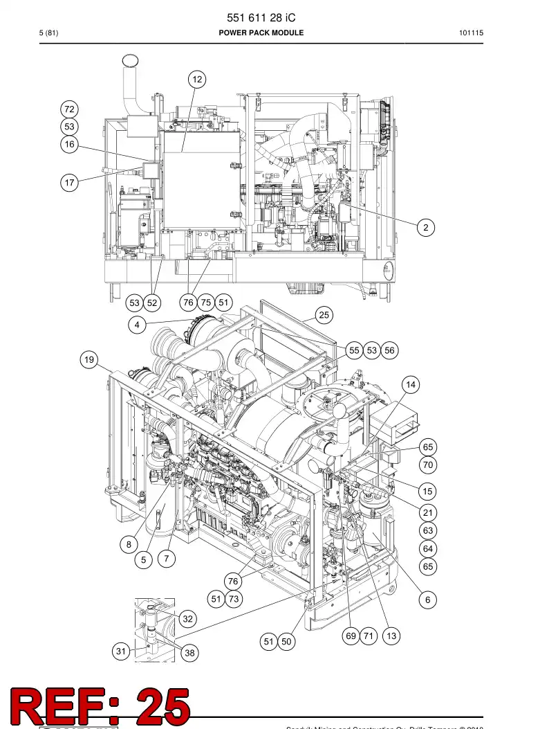 55161986e 551 619 86e Door - Sandvik Technical Drawing