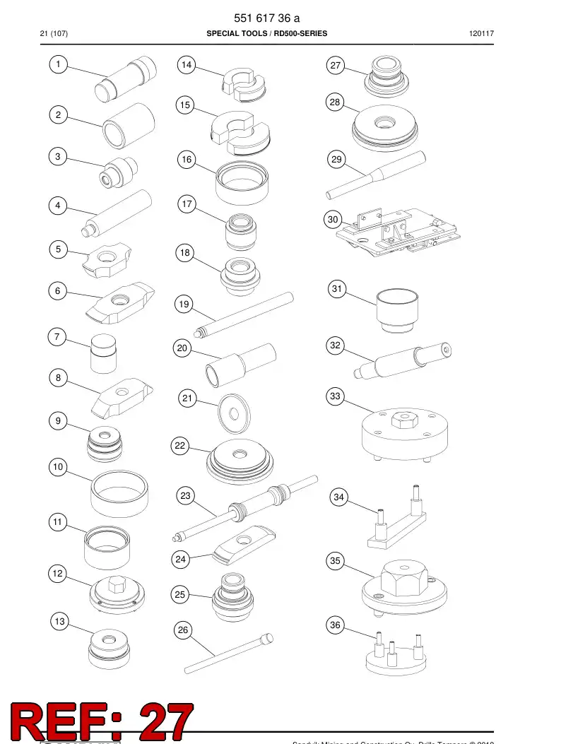 55162082a 551 620 82a Punch - Sandvik Technical Drawing
