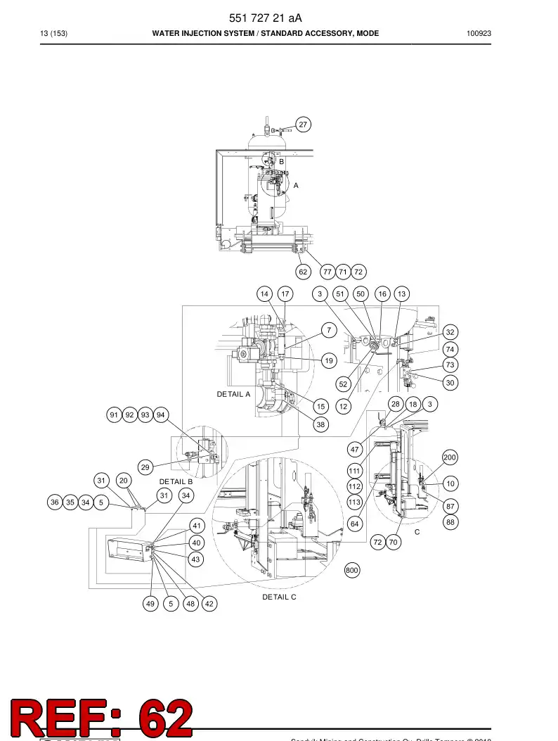55162288 551 622 88 Bracket, Mounting - Sandvik Technical Drawing