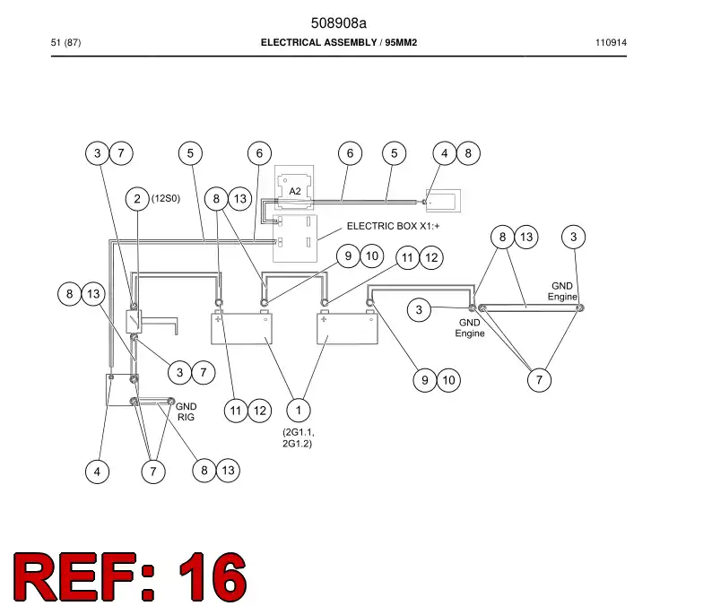 55162313 551 623 13 Cable assembly - Sandvik Technical Drawing