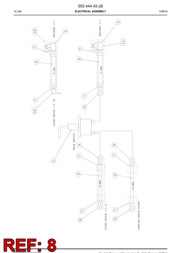 55162326 551 623 26 Terminal, Cable - Sandvik Technical Drawing