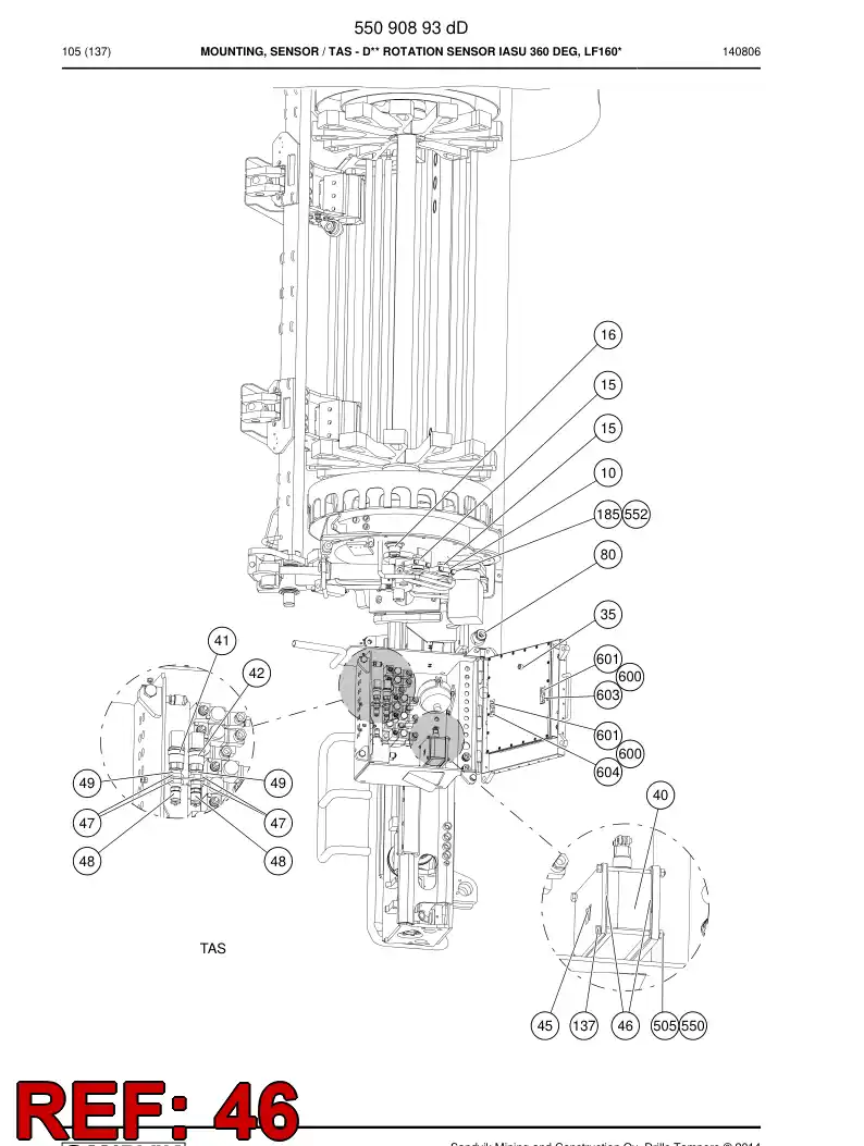 55162628 551 626 28 Rubber sheet - Sandvik Technical Drawing