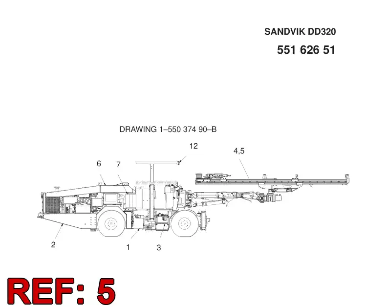 55162643 551 626 43 DRILLING MODULE - Sandvik Technical Drawing