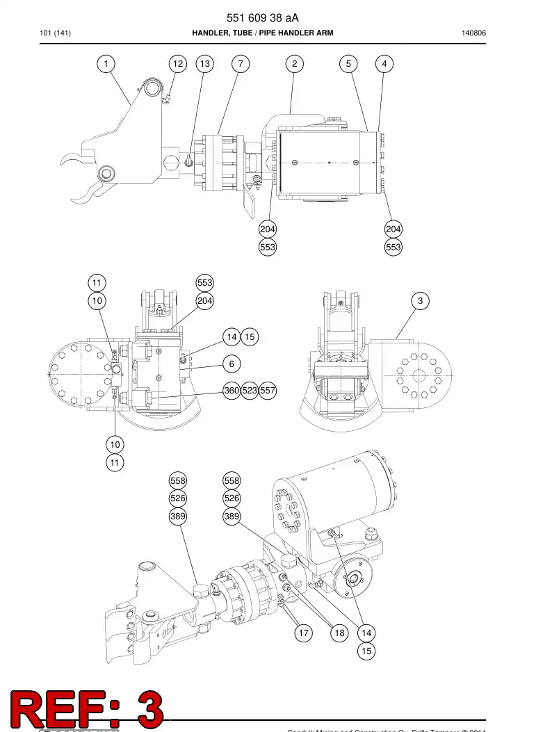 55162673 551 626 73 Bracket - Sandvik Technical Drawing