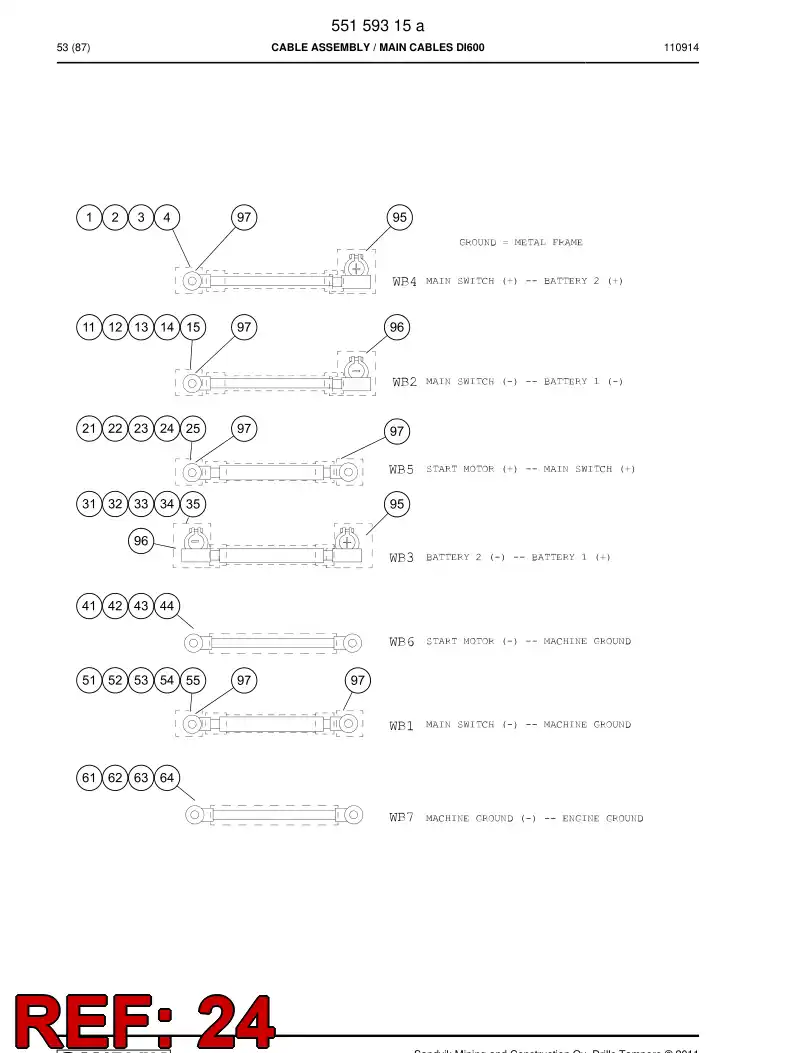 55162734 551 627 34 Cable terminal - Sandvik Technical Drawing