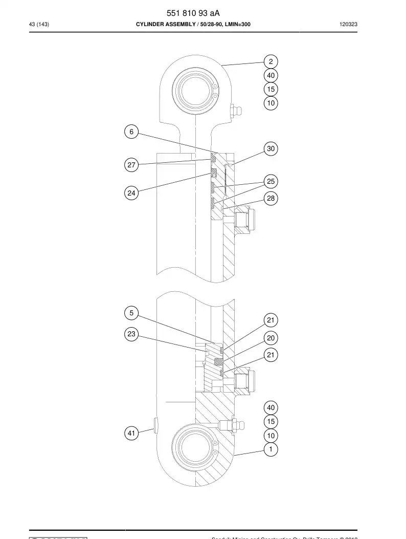 55162756 551 627 56 Seal kit - Sandvik Technical Drawing