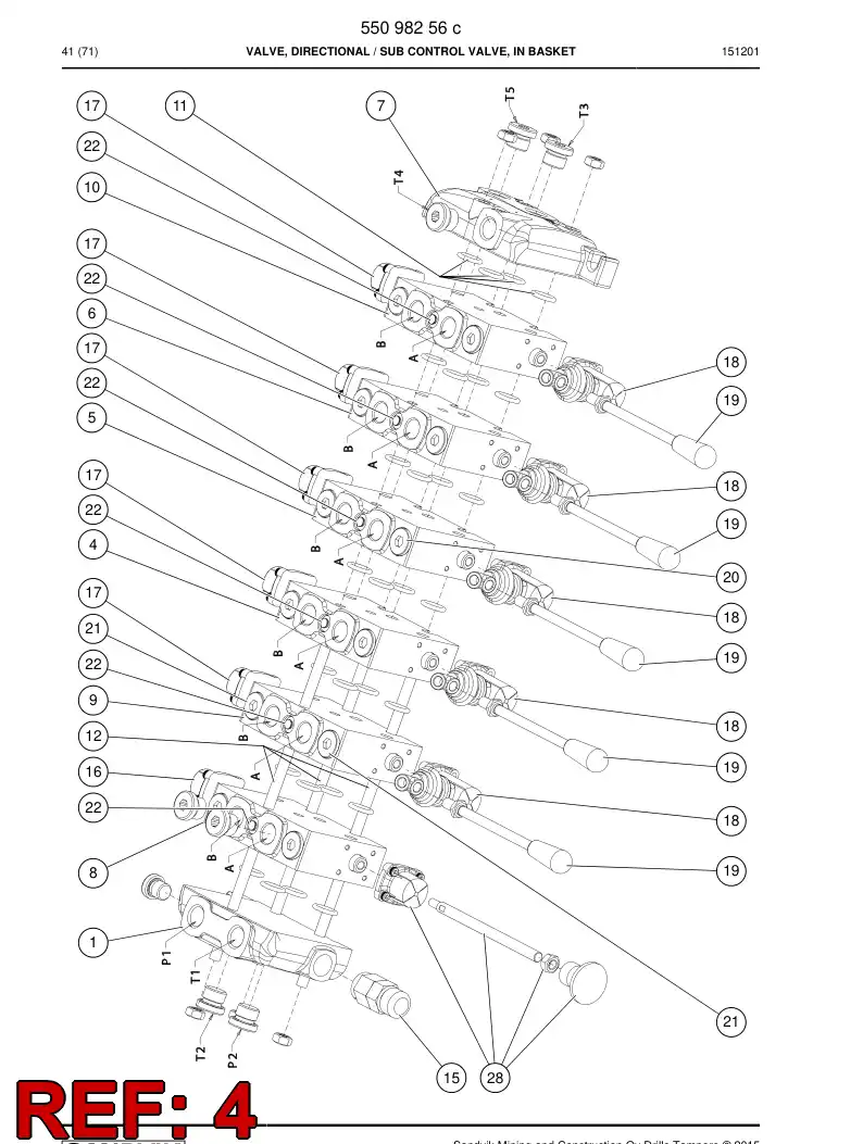 55162818 551 628 18 VALVE SECTION - Sandvik Technical Drawing