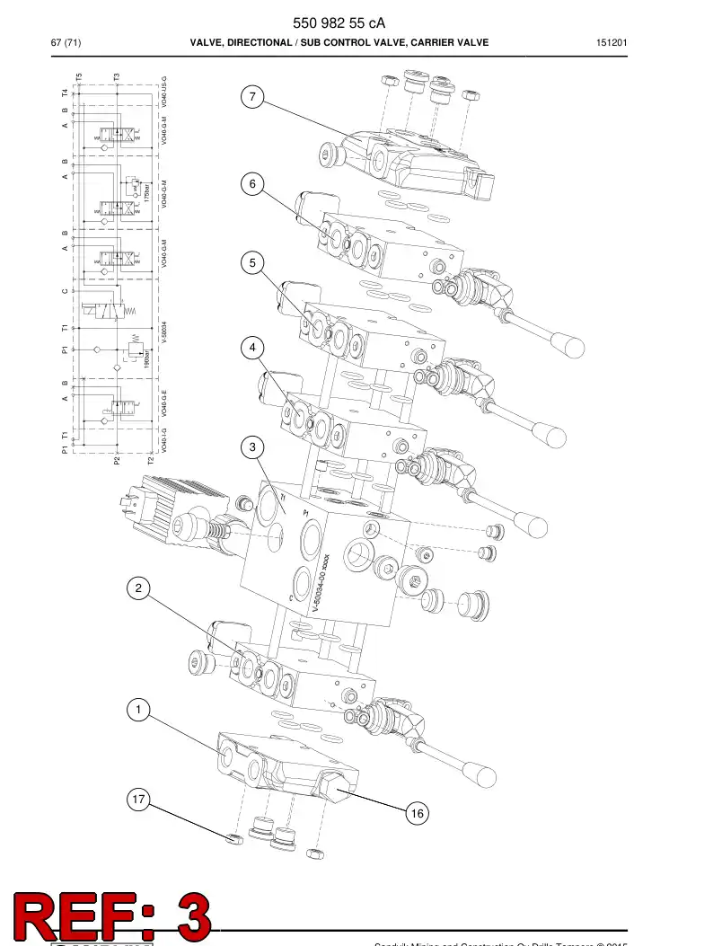 55162825 551 628 25 VALVE SECTION - Sandvik Technical Drawing