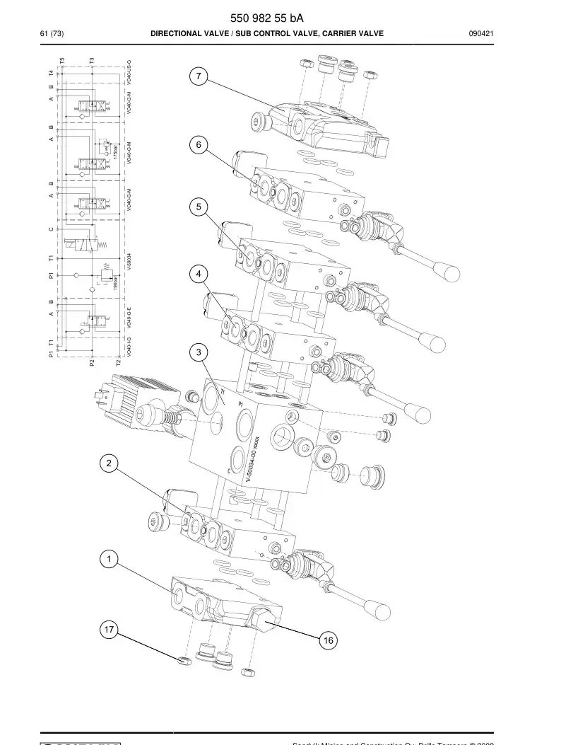 55162827 551 628 27 Check valve - Sandvik Technical Drawing