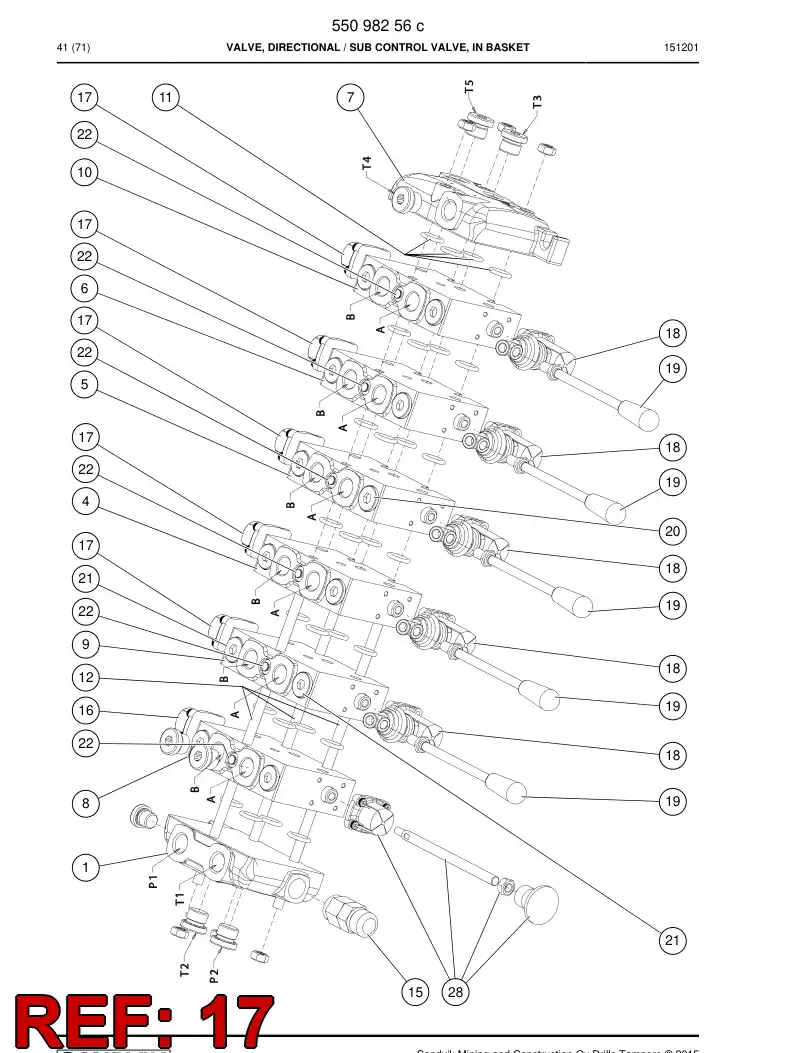 55162949 551 629 49 Valve cover - Sandvik Technical Drawing