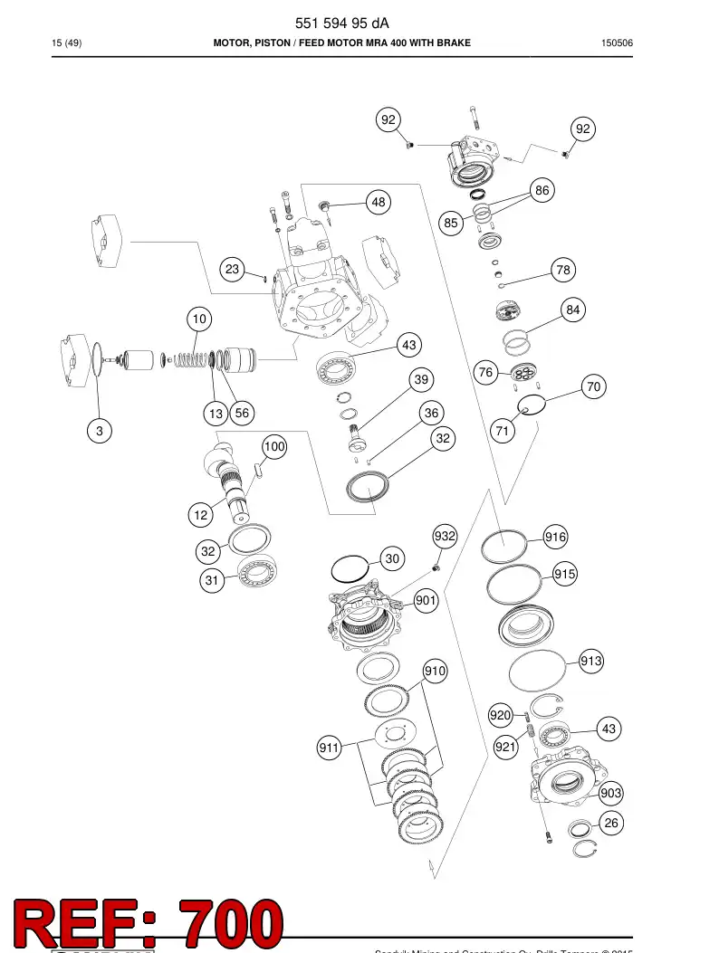 55163007d 551 630 07d Seal Kit - Sandvik Technical Drawing