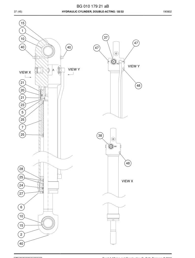 55163033 551 630 33 Seal Kit - Sandvik Technical Drawing