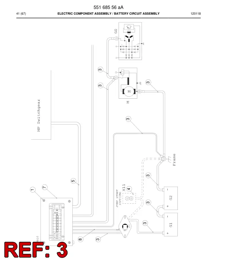 55163147 551 631 47 Wiring harness assembly - Sandvik Technical Drawing