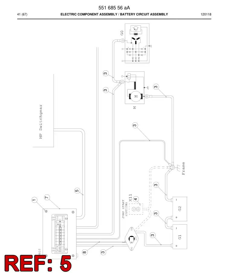 55163151a 551 631 51a Wiring harness assembly - Sandvik Technical Drawing