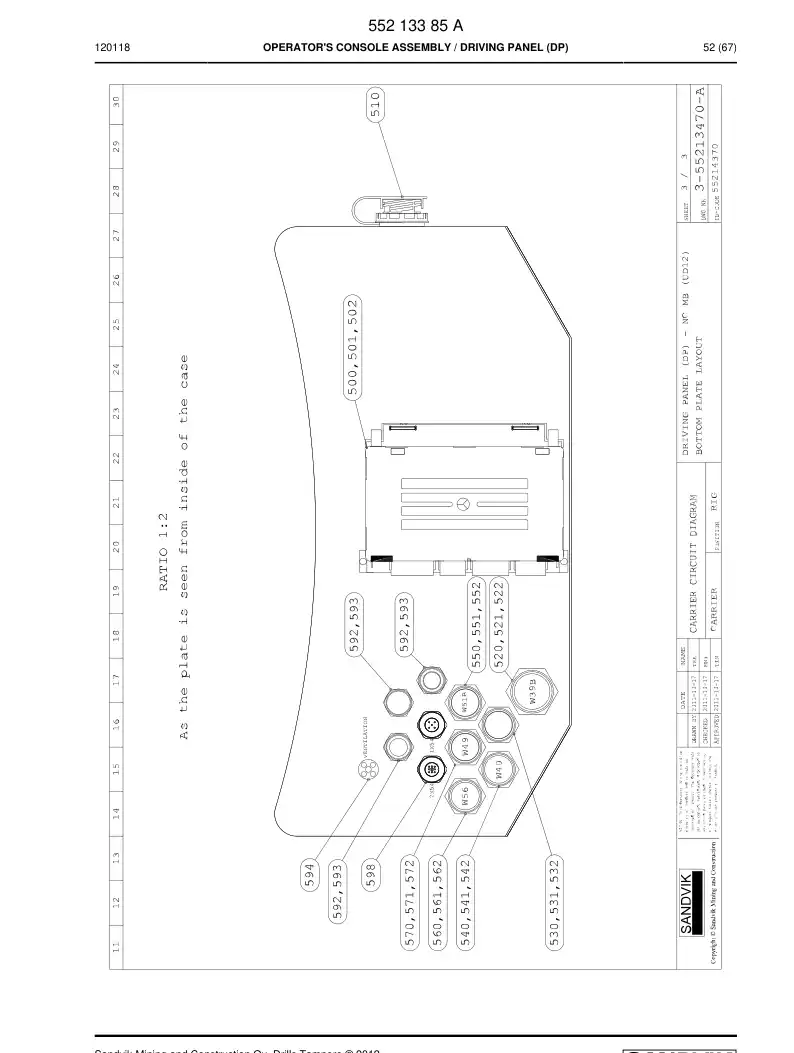 55163155 551 631 55 Wiring harness assembly - Sandvik Technical Drawing